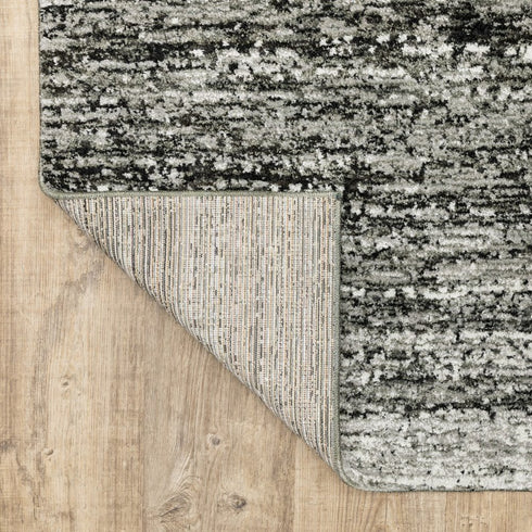 2' X 8' Gold And Slate Abstract Runner Rug